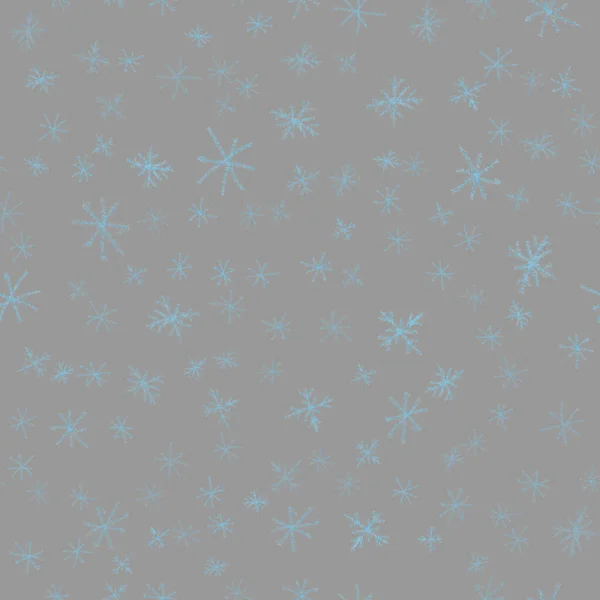 Hand Drawn Snowflakes Christmas Seamless Pattern Subtle Flying Snow Flakes — Stock Photo, Image