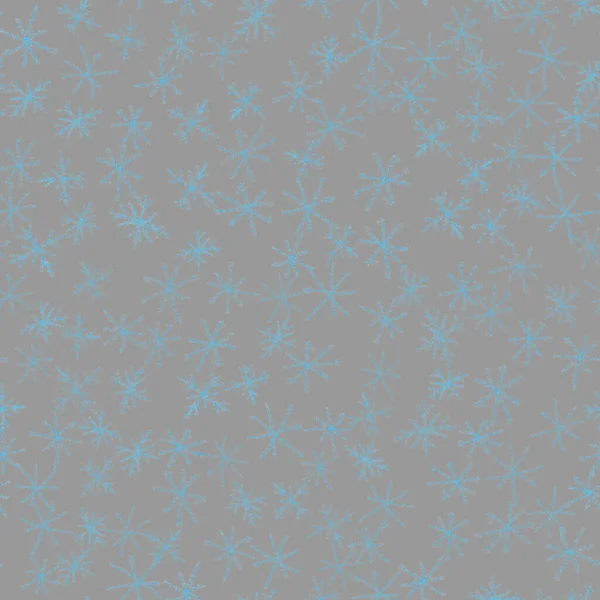 Fiocchi Neve Disegnati Mano Natale Senza Soluzione Continuità Pattern Fiocchi — Foto Stock