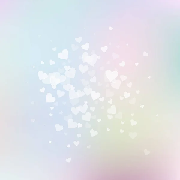 Coração Branco Amor Confettis Dia Dos Namorados Explosão Sedutor Fundo — Vetor de Stock