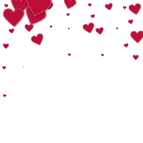 Czerwone Serce Kocha Zapalenie Confettis Walentynki Spadające Deszcz Cenne Tło — Wektor stockowy