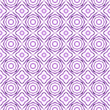 Tekstil hazır orijinal baskı, mayo kumaş, duvar kağıdı, ambalaj. Mor havalı boho şık yaz tasarımı. Tekrar eden mayo tasarımı. Suluboya görevi tekrar eden kiremit kenarı.