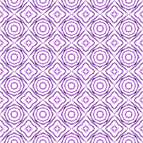 Tekstil hazır orijinal baskı, mayo kumaş, duvar kağıdı, ambalaj. Mor havalı boho şık yaz tasarımı. Tekrar eden mayo tasarımı. Suluboya görevi tekrar eden kiremit kenarı.