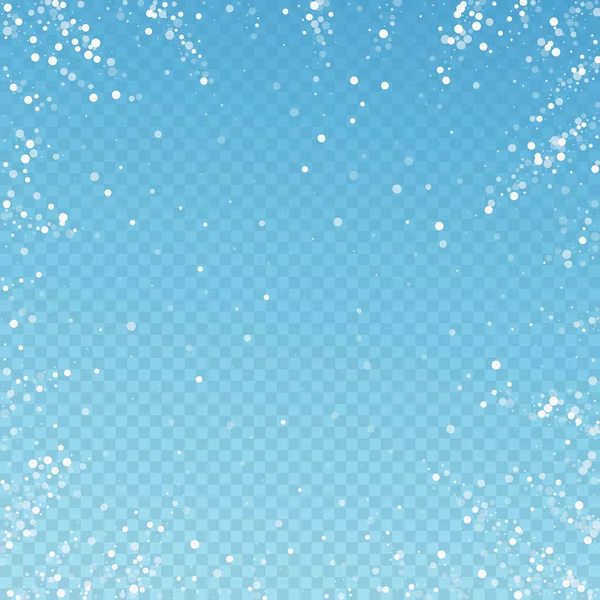 Lunares Blancos Azar Fondo Navidad Sutiles Copos Nieve Voladores Estrellas — Vector de stock