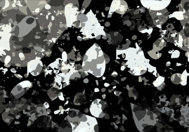 Terrazzo modern soyut şablon. Klasik İtalyan döşemesinin siyah ve bej dokusu. Taşlardan, granitten, kuvarstan, mermerden, betondan yapılmış arka plan. Venedik terrazzo trend vektör arkaplanı