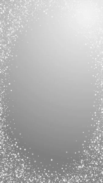 Удивительные Падающие Звезды Рождественский Фон Тонкие Летящие Снежинки Звезды Сером — стоковый вектор