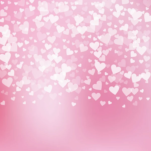 White Heart Love Confettis Valentine Day Gradient Radiant Background Falling — Stock Vector