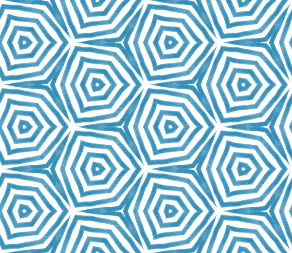 Patrón Sin Costura Mosaico Fondo Caleidoscopio Simétrico Azul Retro Mosaico — Foto de Stock