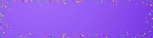 Festlich Feines Konfetti Feierstars Helles Konfetti Auf Violettem Hintergrund Lebende — Stockvektor