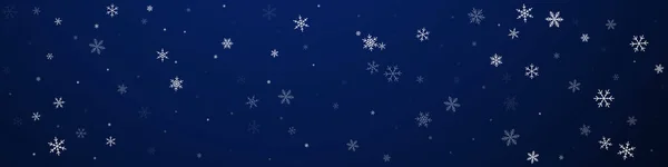 Escasa Nevada Fondo Navidad Sutiles Copos Nieve Voladores Estrellas Sobre — Vector de stock