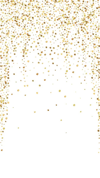 Feestelijke Levendige Confetti Feeststerren Gouden Confetti Witte Achtergrond Glamoureuze Feestelijke — Stockvector