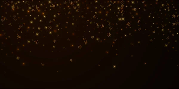 Sparsam Stjärnsnö Julöverdrag Julbelysning Bokeh Snöflingor Stjärnor Natten Bakgrund Lyx — Stock vektor
