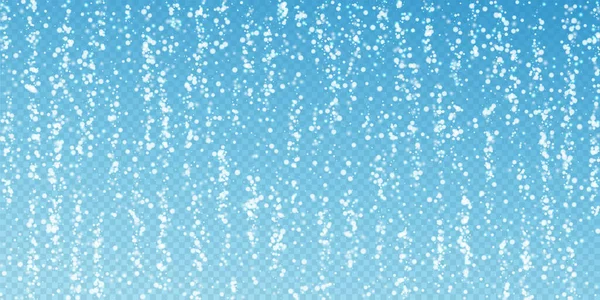 令人惊奇的降雪圣诞背景 淡淡的雪花和星星在透明的蓝色背景上 可调的冬季银片覆盖模板 优雅的矢量说明 — 图库矢量图片