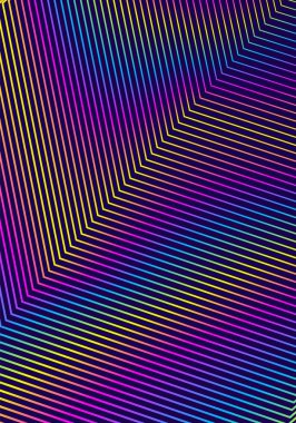 Minimum kapak tasarım şablonu. Modern broşür taslağı. Koyu mavi arkaplanda gökkuşağı renkleri var. Sevimli moda soyut kapak tasarımı.