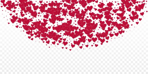 Красное Сердце Любит Конфетти День Святого Валентина Полукругом Любопытный Фон — стоковый вектор