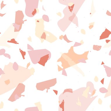 Terrazzo kusursuz desen. Taşlı turuncu gerçekçi mermer dokusu. Doğal taşlardan, granitten, kuvarstan, mermerden, betondan yapılmış arka plan. Terrazzo pürüzsüz desenli serin renklerde. 