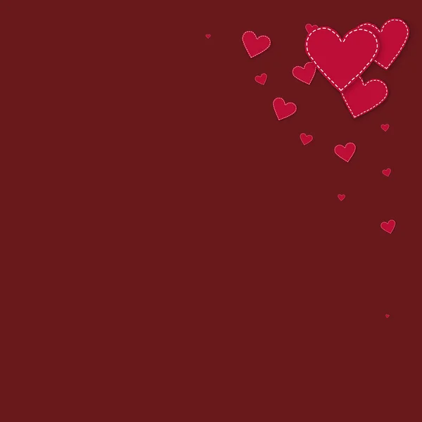 Coração Vermelho Amor Confettis Dia Dos Namorados Canto Fundo Memorável — Vetor de Stock