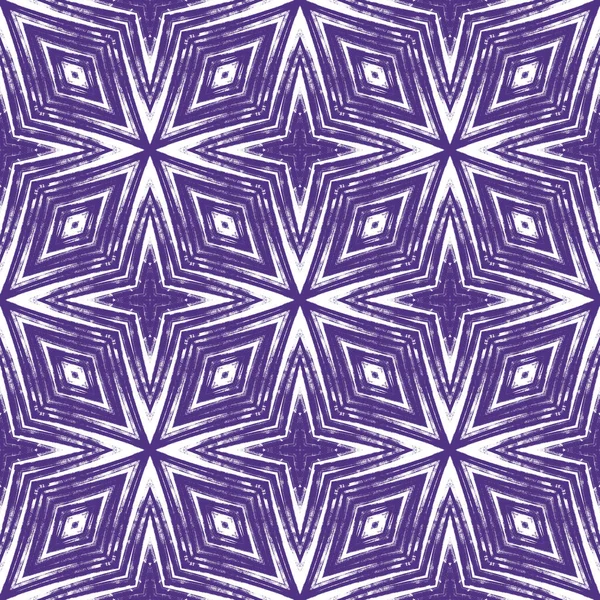 Geometrische Naadloze Patroon Paarse Symmetrische Caleidoscoop Achtergrond Textiel Kant Klaar — Stockfoto