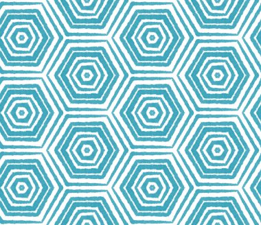 Arabesk el çizimi desen. Turkuaz simetrik kaleydoskop arka planı. Tekstil hazır harika baskı, mayo kumaş, duvar kağıdı, ambalaj. Doğulu arabesk el çizimi tasarımı.