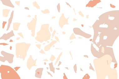 Terrazzo modern soyut şablon. Klasik İtalyan döşemesinin pastel dokusu. Venedik terrazzo trend vektör arka planı Taşlardan, granitten, kuvarstan, mermerden, betondan yapılmış. 