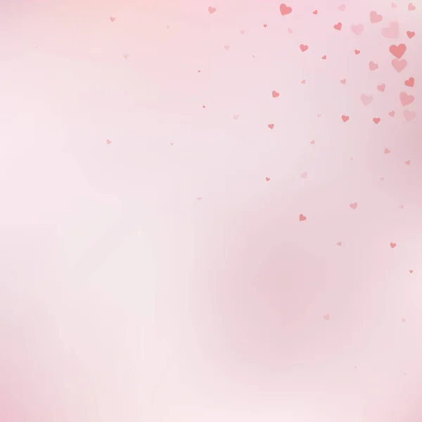 Красное Сердце Любит Конфетти День Святого Валентина Угол Оптимальный Фон — стоковый вектор