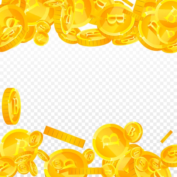 タイバーツ硬貨が落ちる 楽しい分散バーベキューコイン タイのお金 魅力的なジャックポット 富または成功の概念 ベクターイラスト — ストックベクタ