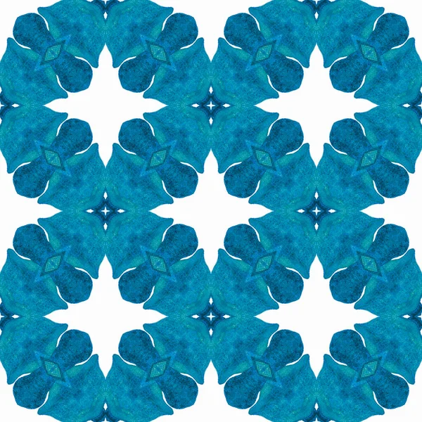 Medaillon Nahtloses Muster Blaues Originelles Boho Chic Sommerdesign Aquarell Medaillon — Stockfoto