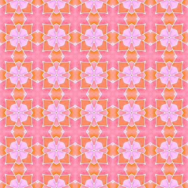 Exotic Seamless Pattern Orange Comely Boho Chic Summer Design Summer — Stock Photo, Image