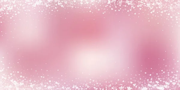 Cuore Bianco Ama Confetti San Valentino Vignetta Sfondo Reale Coriandoli — Vettoriale Stock