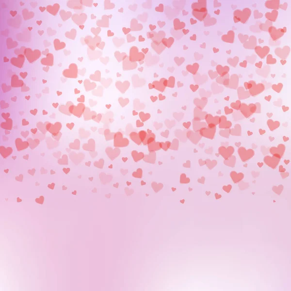 Rode Hart Liefde Confettis Valentijnsdag Gradiënt Chique Achtergrond Vallende Transparante — Stockvector