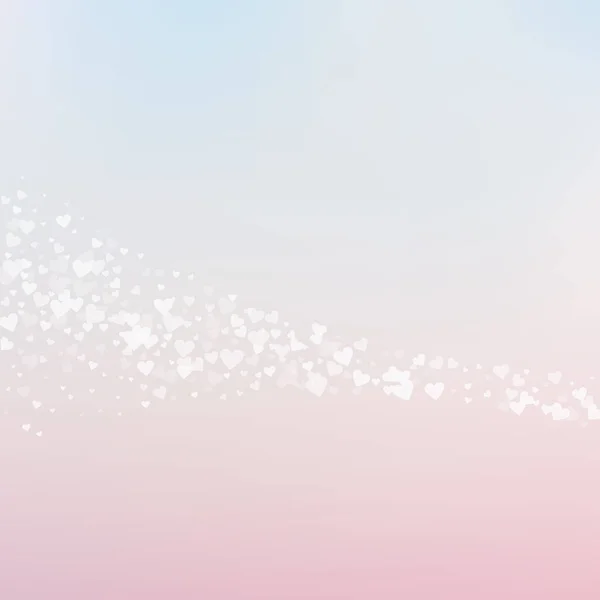 White Heart Love Confettis Valentine Day Comet Fetching Background Falling —  Vetores de Stock