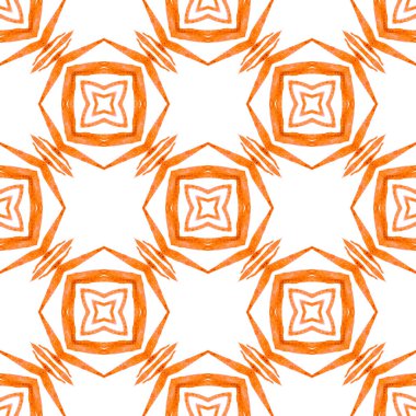 Suluboya, kiremit sınırını tekrarlıyor. Turuncu harika boho şık yaz tasarımı. Tekstil hazır yaratıcı baskı, mayo kumaş, duvar kağıdı, ambalaj. Mayo tasarımını tekrarla.