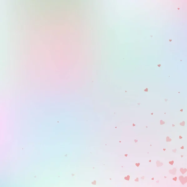 Red Heart Love Confettis Valentine Day Corner Optimal Background Falling — Stock Vector
