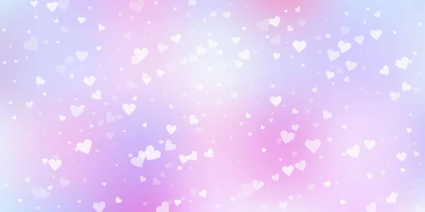 Cœur Blanc Adore Les Confettis Saint Valentin Pluie Tombant Arrière — Image vectorielle