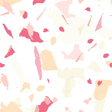 Terrazzo kusursuz desen. Taşlı turuncu gerçekçi mermer dokusu. Doğal taşlardan, granitten, kuvarstan, mermerden, betondan yapılmış arka plan. Terrazzo pürüzsüz desenli serin renklerde. 