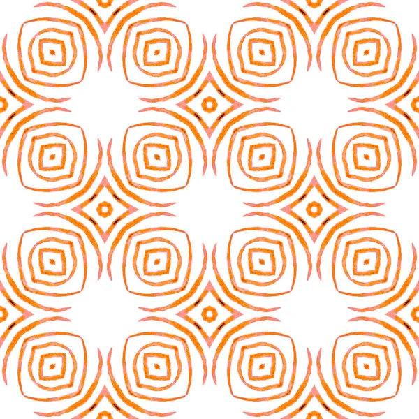 Opakující Ručně Kreslený Okraj Oranžový Úchvatný Boho Elegantní Letní Design — Stock fotografie