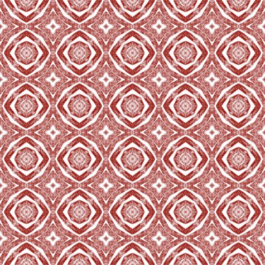 Geometrik dikişsiz desen. Kestane rengi simetrik kaleydoskop. El çizimi geometrik kusursuz tasarım. Tekstil hazır çekici baskı, mayo kumaş, duvar kağıdı, ambalaj..