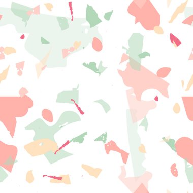 Terrazzo kusursuz desen. Modern klasik döşeme dokusu. Terrazzo pürüzsüz desenli, serin renklerde. Doğal taşlardan, granitten, kuvarstan, mermerden, betondan yapılmış arkaplan. 