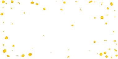 Bitcoin, internet para birimleri düşüyor. Canlı, dağınık BTC paraları. Kripto para, dijital para. Büyük ikramiye, servet ya da başarı konsepti. Vektör illüstrasyonu.