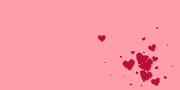 Corazón Rojo Ama Los Confettis Día San Valentín Explosión Sorprendente — Vector de stock