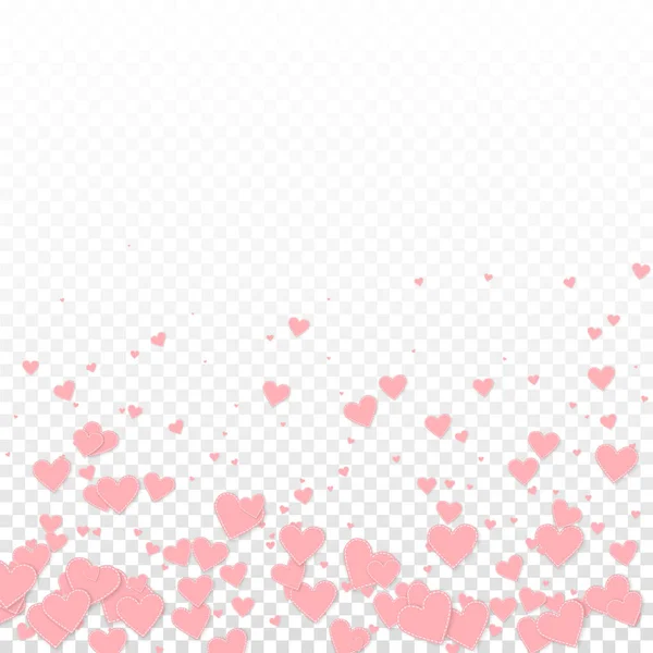 Růžové Srdce Miluje Konfety Valentýn Gradient Mimořádné Pozadí Padající Šité — Stockový vektor