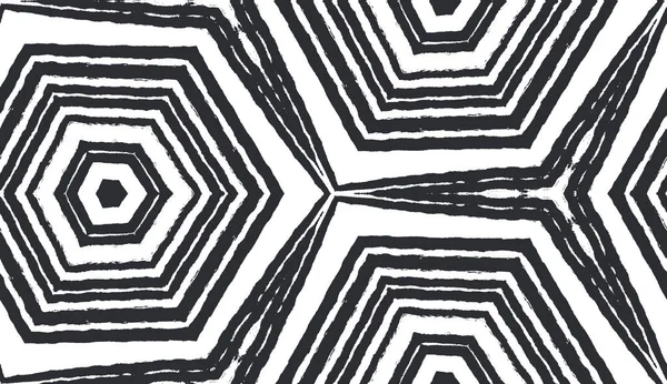 Ethnische Handbemalte Muster Schwarzer Symmetrischer Kaleidoskop Hintergrund Textilfertiger Interessanter Druck — Stockfoto