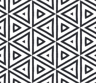 Dokulu çizgili desen. Siyah simetrik kaleydoskop. Moda desenli şerit tasarımı. Tekstil hazır sanatsal baskı, mayo kumaş, duvar kağıdı, ambalaj..