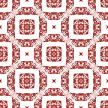 Egzotik, pürüzsüz desen. Şarap kırmızısı simetrik kaleydoskop arka planı. Yaz mayosu, egzotik, pürüzsüz tasarım. Tekstil hazır çekici baskı, mayo kumaş, duvar kağıdı, ambalaj..