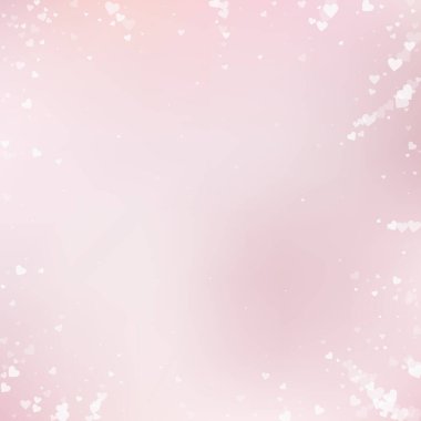 Beyaz kalp konfetileri sever. Sevgililer Günü 'nün ilginç bir geçmişi var. Hassas arka planda şeffaf kalp konfetileri. Göz kamaştırıcı vektör illüstrasyonu.