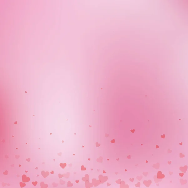 Rote Herzen Lieben Konfettis Valentinstag Gradient Fantastischen Hintergrund Fallende Transparente — Stockvektor