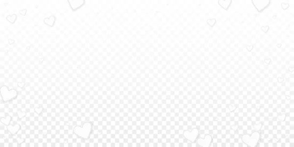 白い心の愛の告白 バレンタインデーのヴィネットの魅惑的な背景 透明感のある背景に縫い付けられた紙のハートのコンフェッティ エキストラベクトルイラスト — ストックベクタ
