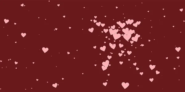Cuore Rosa Ama Confetti Sfondo Energetico Esplosione San Valentino Coriandoli — Vettoriale Stock