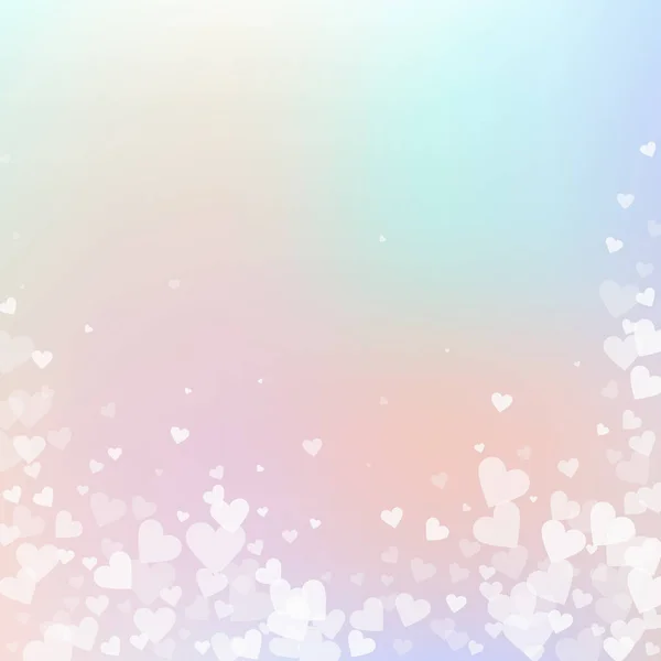 Weiße Herzen Lieben Konfettis Valentinstag Regen Günstigen Hintergrund Fallende Transparente — Stockvektor