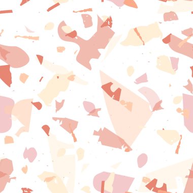 Terrazzo kusursuz desen. Taşlı turuncu gerçekçi mermer dokusu. Terrazzo pürüzsüz desenli, serin renklerde. Doğal taşlardan, granitten, kuvarstan, mermerden, betondan yapılmış arkaplan. 