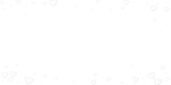 白い心の愛の告白 バレンタインデーのヴィネット驚くべき背景 白い背景に縫い付けられた紙のハートのコンフェッティが落ちる エキストラベクトルイラスト — ストックベクタ